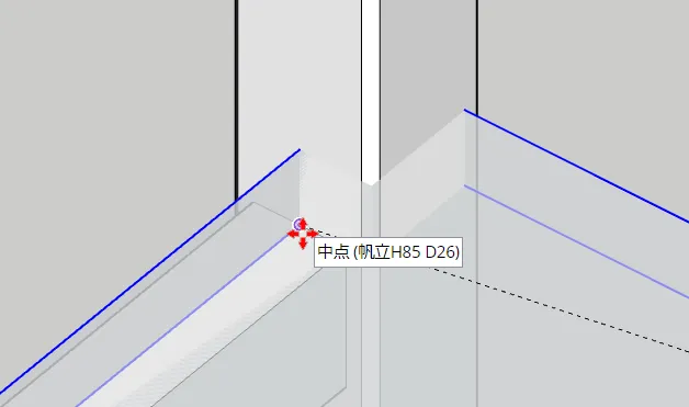 梁の中央にスナップさせる